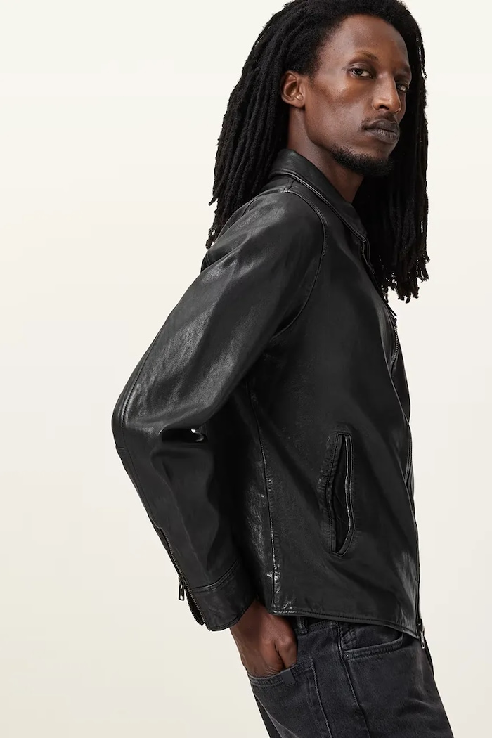 AllSaints bőrdzseki MILLER M009LA fekete