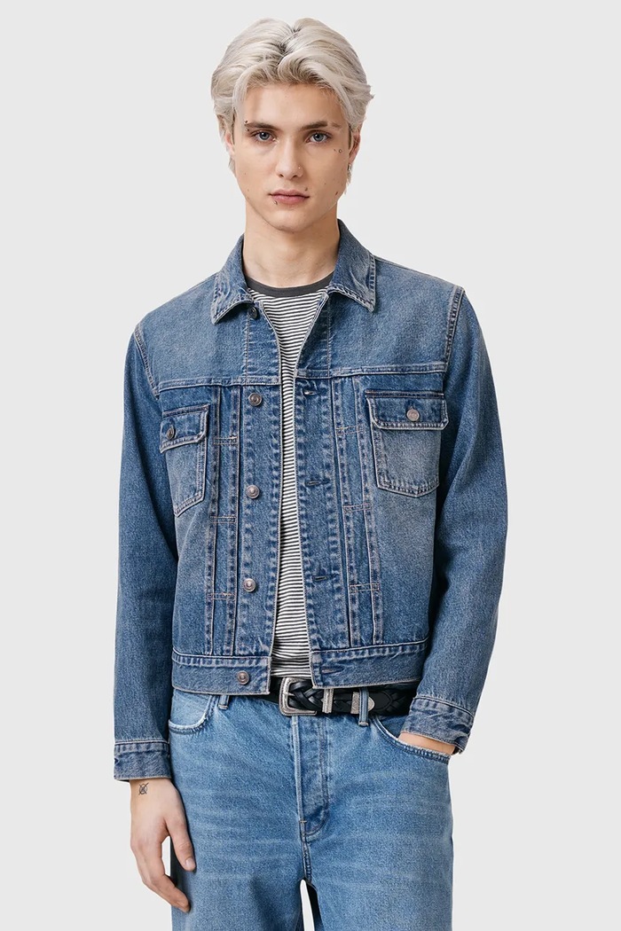 AllSaints farmerdzseki férfi pamut EXILE M030OC kék