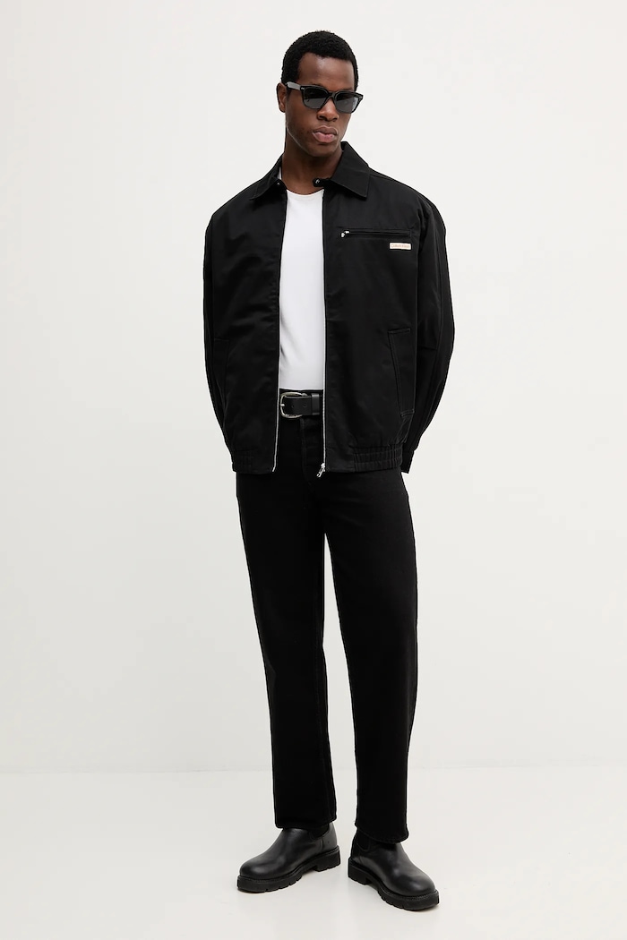 Βαμβακερό μπουφάν Calvin Klein Jeans LV04RC409G μαύρο AW25