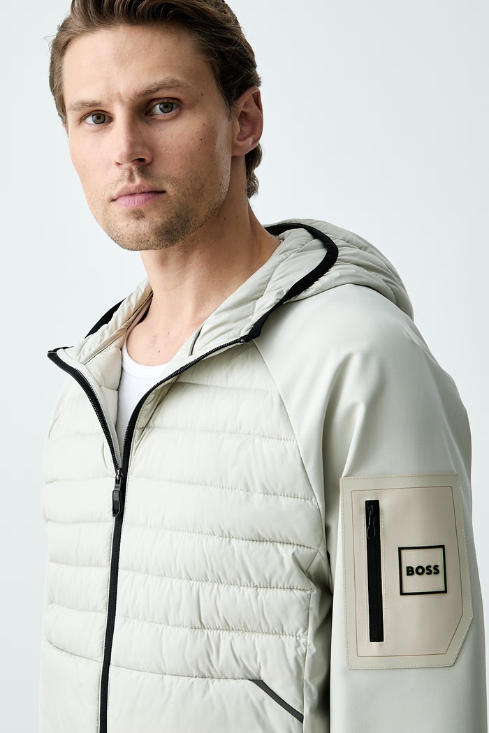 BOSS Green коротка куртка чоловіча J_Urbanex Hybrid HD бежевий 50541032