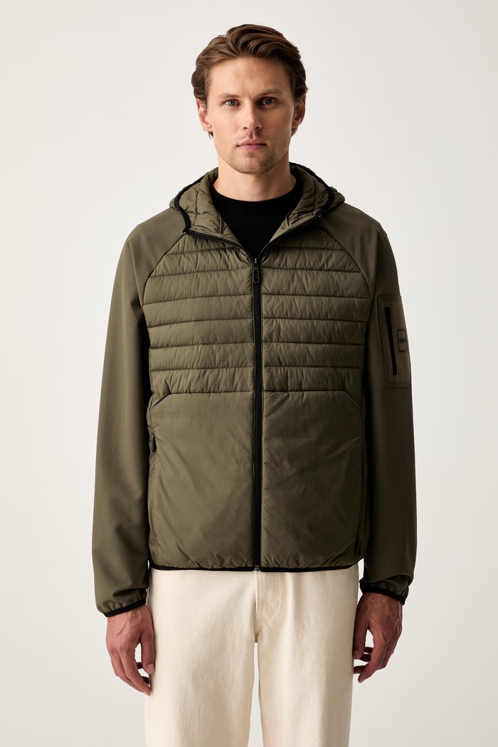 BOSS Green kratka jakna moška J_Urbanex Hybrid HD zelena 50541032