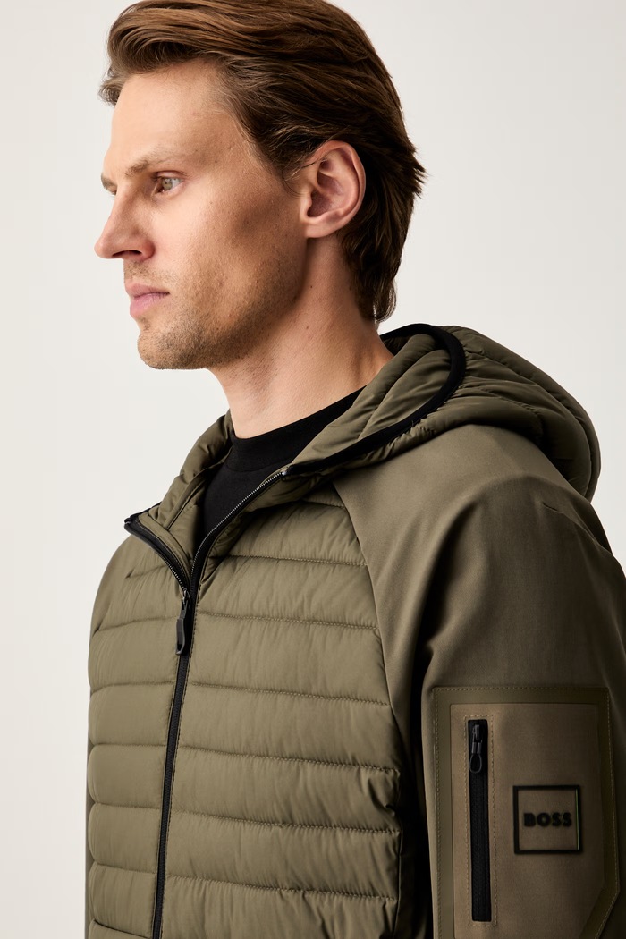 BOSS Green kratka jakna moška J_Urbanex Hybrid HD zelena 50541032