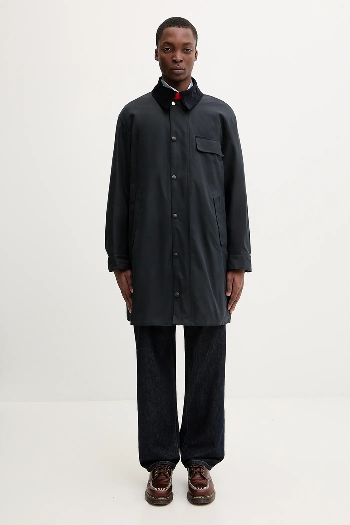 Βαμβακερό μπουφάν Barbour x Paul Smith Beeston Wax χωρίς μόνωση σκούρο μπλε MWX2514NY51