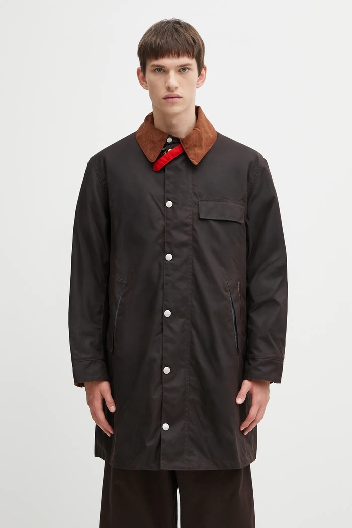 Bavlnená bunda Barbour x Paul Smith Beeston Wax prechodné hnedá MWX2514RU71