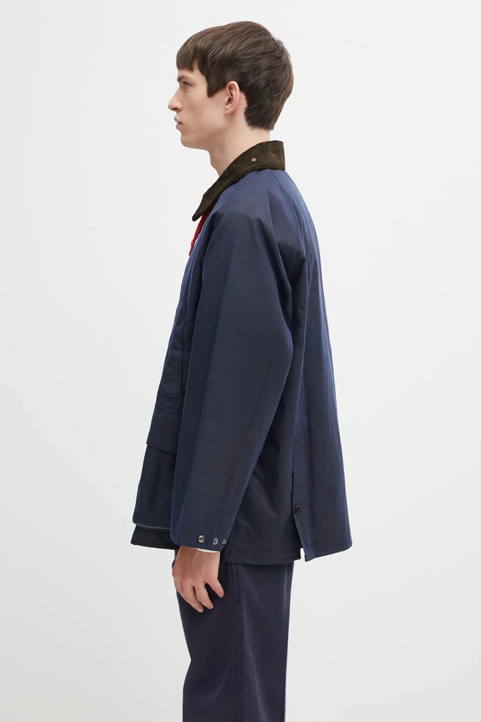 Bavlněná bunda Barbour x Paul Smith OS Bedale Wax MWX2515NY94 námořnická modř AW25
