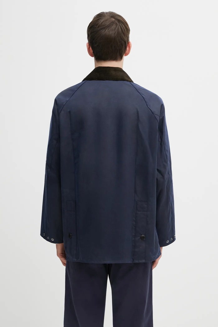 Oblečení Bavlněná bunda Barbour x Paul Smith OS Bedale Wax MWX2515NY94 námořnická modř