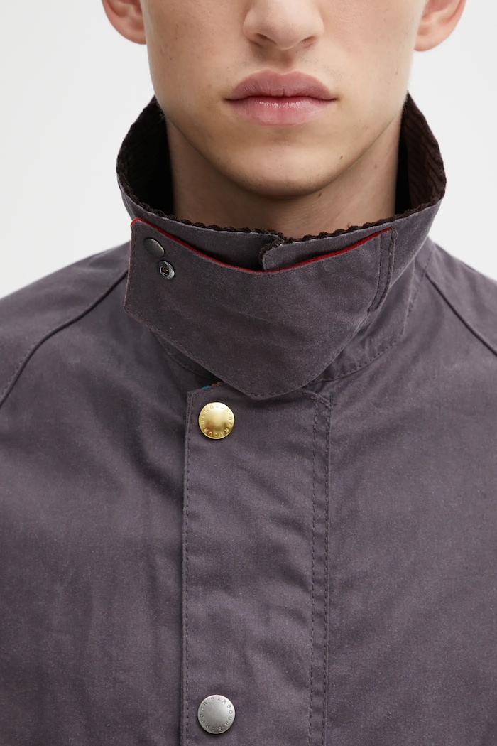 Bunda Barbour x Paul Smith OS Bedale Wax MWX2515PU11 fialová