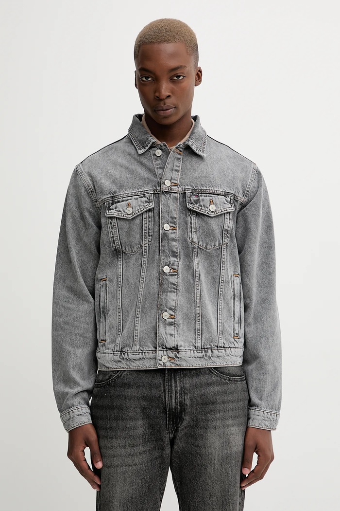 Odzież Tommy Jeans kurtka jeansowa DM0DM21964 szary