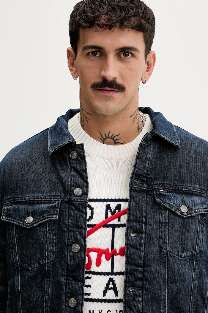 Tommy Jeans geacă jeans bleumarin DM0DM21970