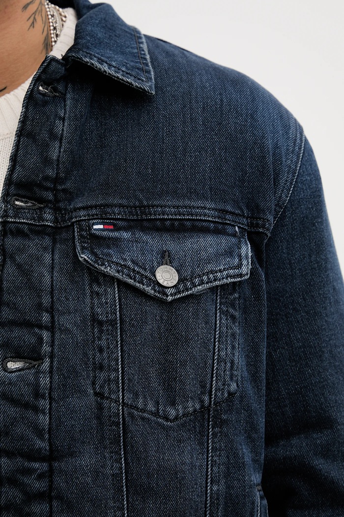 Tommy Jeans geacă jeans DM0DM21970 bleumarin