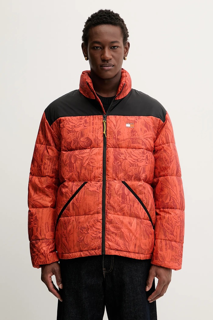 Bunda Tommy Jeans oversize oranžová DM0DM22037