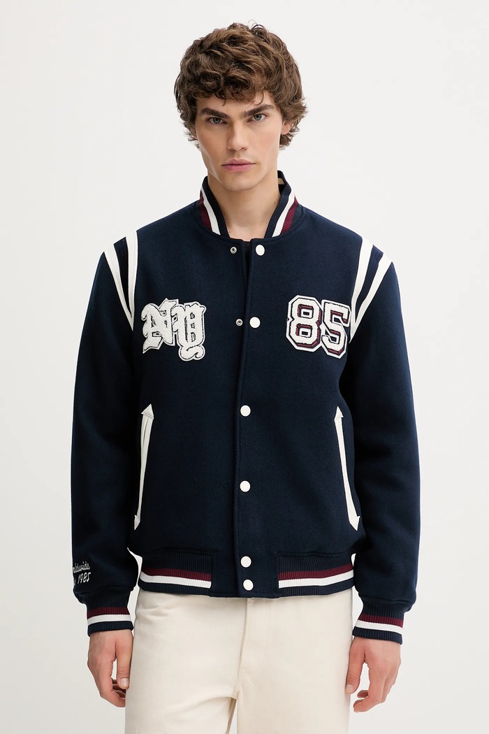Bunda Tommy Jeans bomber tmavomodrá DM0DM22043