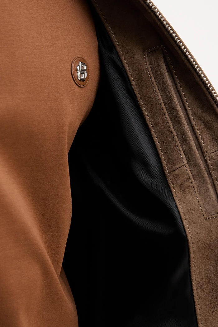 Michael Kors Jacheta bomber din piele întoarsă CT5801E4R4