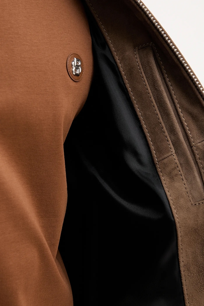 Michael Kors Jacheta bomber din piele întoarsă CT5801E4R4
