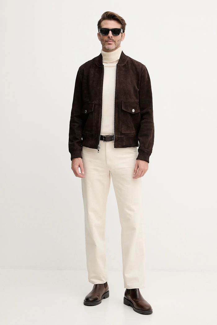 Semišová bunda bomber Michael Kors CT5801E4R4 hnedá AW25