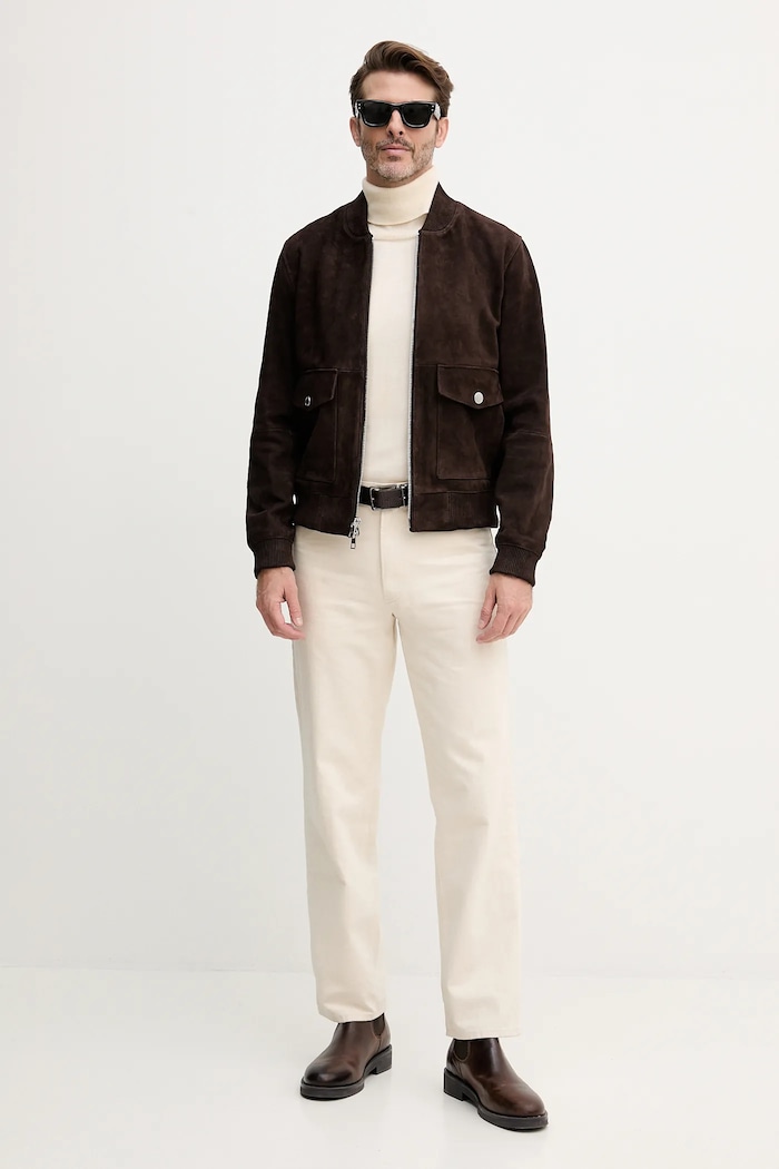 Semišová bunda bomber Michael Kors CT5801E4R4 hnedá AW25