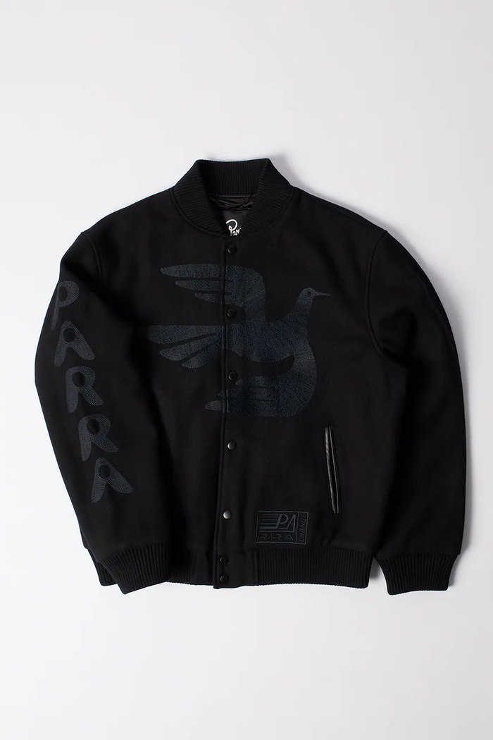 Îmbrăcăminte by Parra jachetă bomber din lână Not movie quality varsity 54365 negru