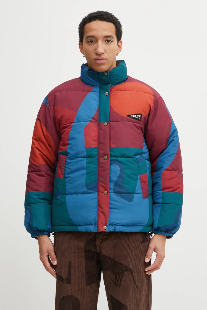 by Parra reversible jacket Protect the sun reversible puffer brown 54435