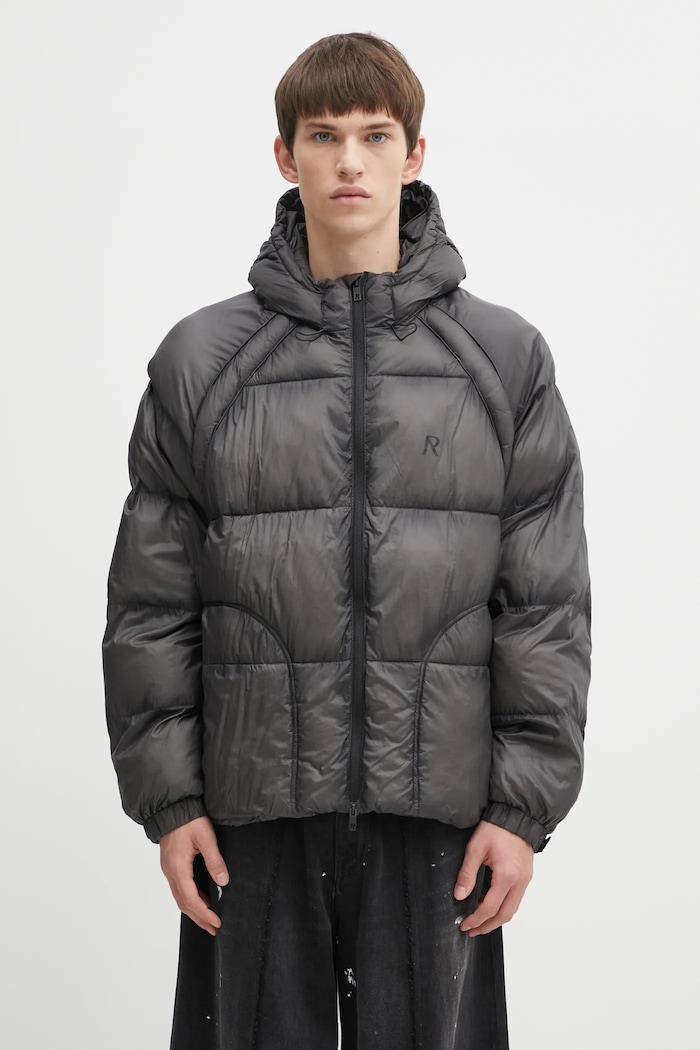 Μπουφάν Represent Translucent Hooded Puffer μεταβατικό μαύρο MLM100120