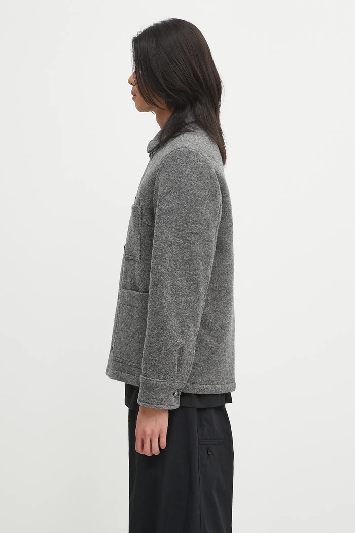 Vunena jakna A.P.C. veste emile logo WVBEH.H32029 siva AW25