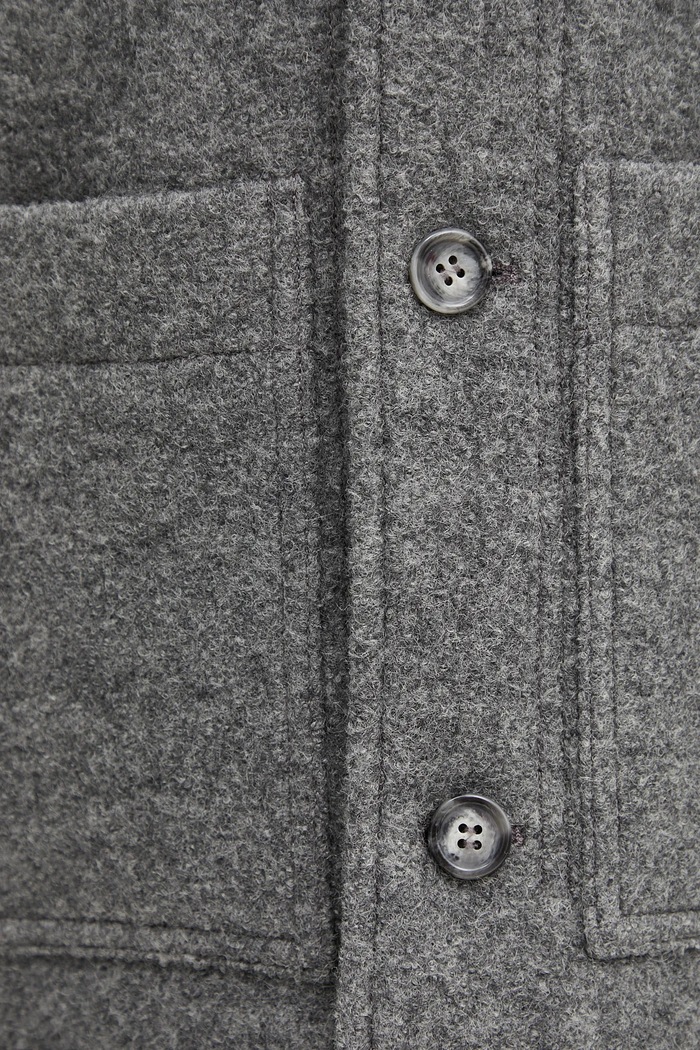 Μάλλινο μπουφάν A.P.C. veste emile logo WVBEH.H32029 γκρί