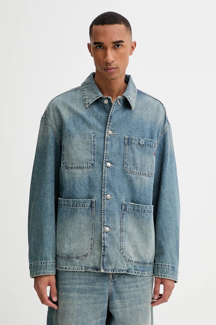 Τζιν μπουφάν Diesel D-STACK-U JACKET χωρίς κουκούλα μπλε A19260.068SK