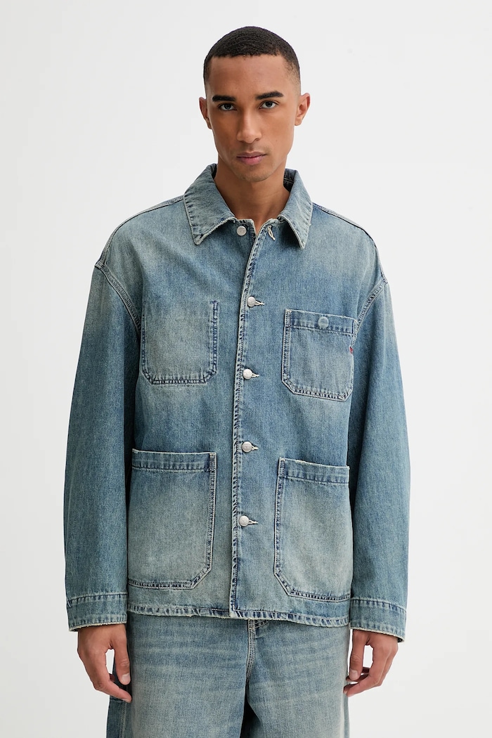Τζιν μπουφάν Diesel D-STACK-U JACKET χωρίς κουκούλα μπλε A19260.068SK