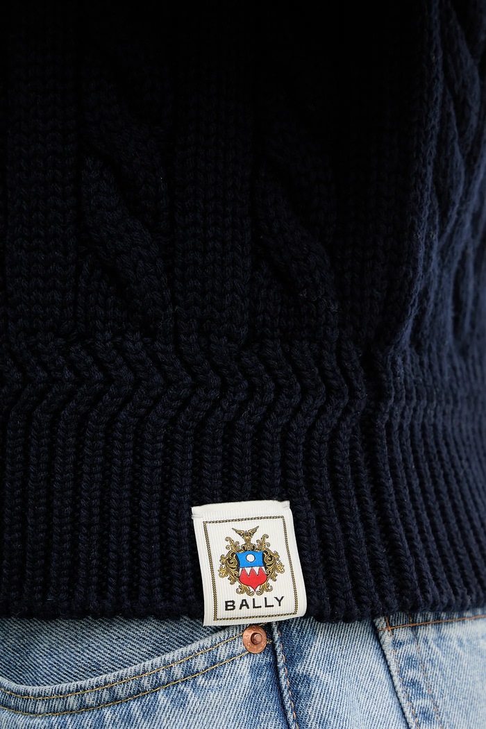 Bally pulover de lână MKN07V bleumarin