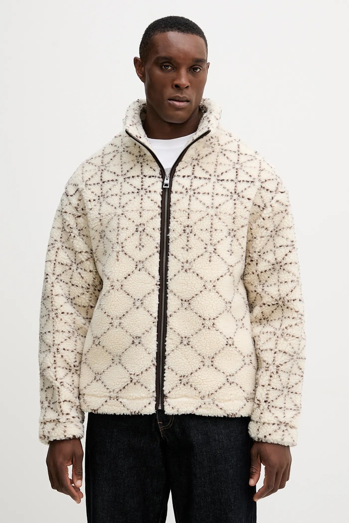 Guess hanorac fleece SOLDIER cu modele bej M5BL22.K9GV2