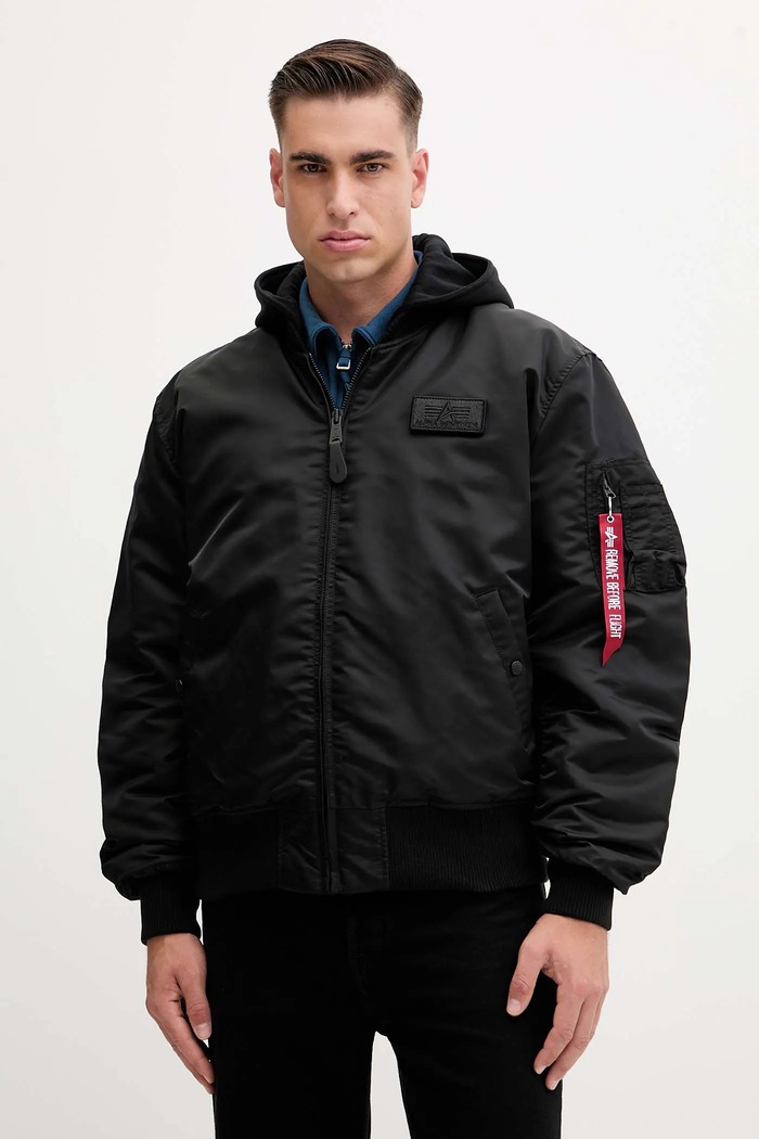 Alpha Industries Kurtka bomber MA-1 D-Tec Sleeve Embroidery Bomber czarny 128113.285