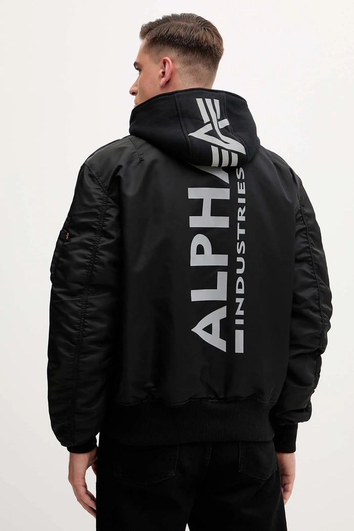 Odzież Alpha Industries Kurtka bomber MA-1 D-Tec Sleeve Embroidery Bomber 128113.285 czarny