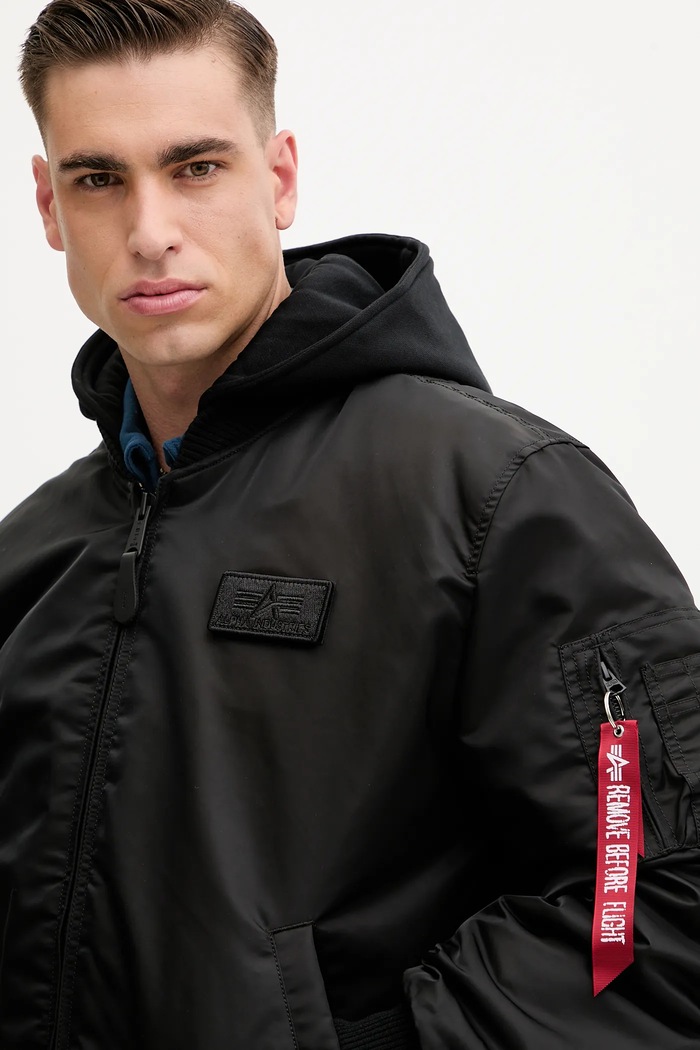 Kurtka bomber MA-1 D-Tec Sleeve Embroidery Bomber Alpha Industries 128113.285 czarny