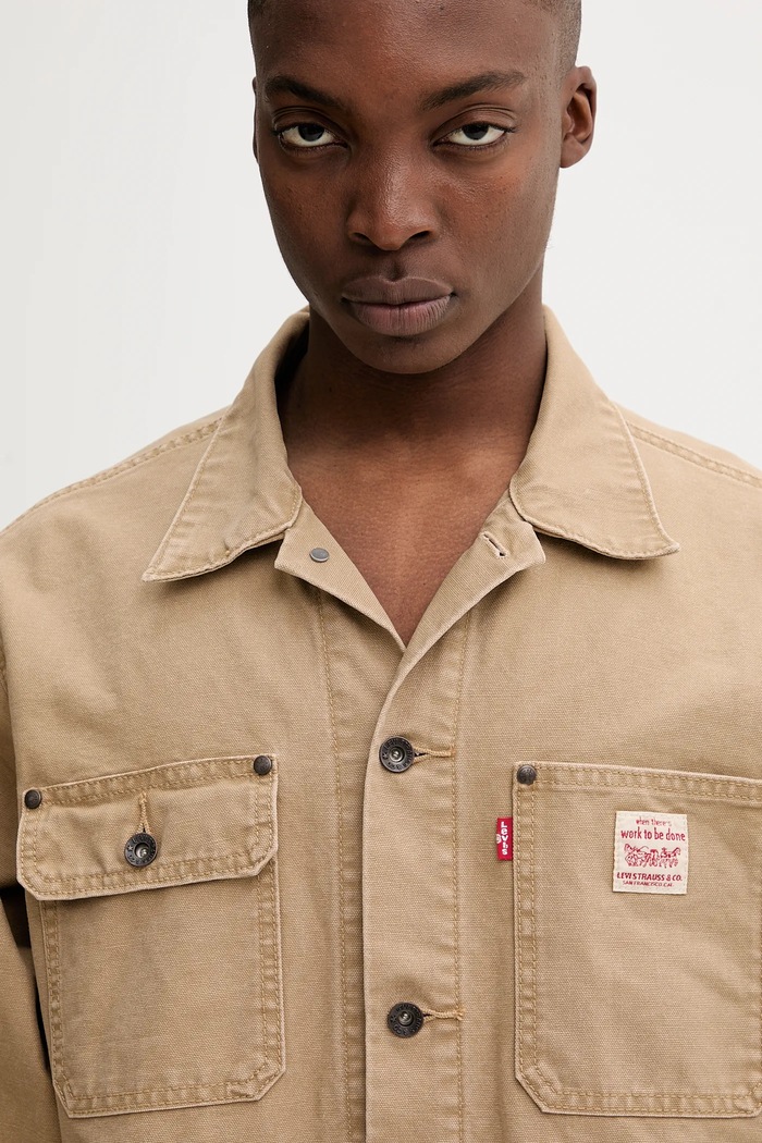 Βαμβακερό μπουφάν Levi's μπεζ A4820.0023