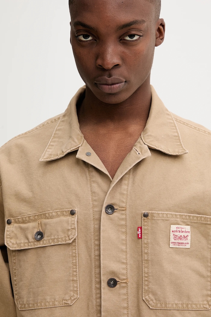 Βαμβακερό μπουφάν Levi's μπεζ A4820.0023