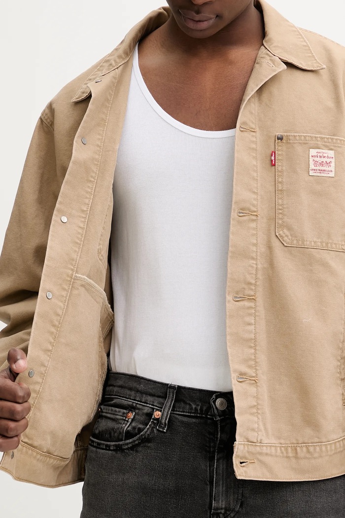 Βαμβακερό μπουφάν Levi's A4820.0023 μπεζ