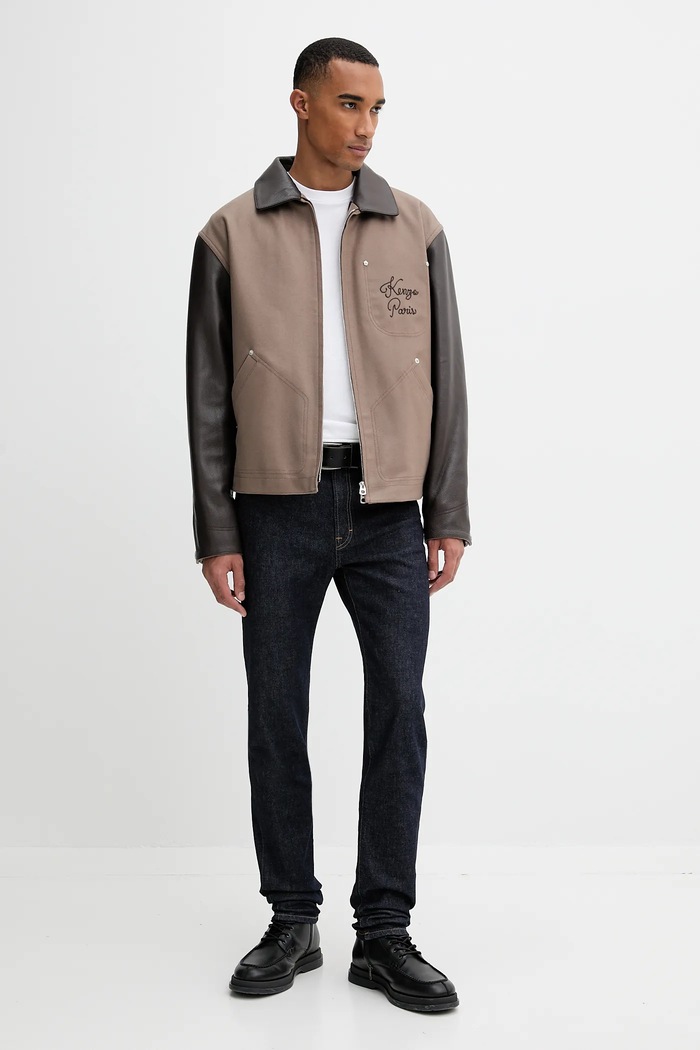 Kenzo gyapjú kabát FF68BL1519OH barna AW25