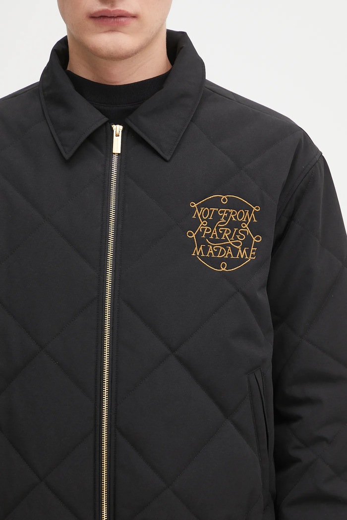 Drôle de Monsieur geacă La Veste Slogan Tresses negru H.JT236.PL163