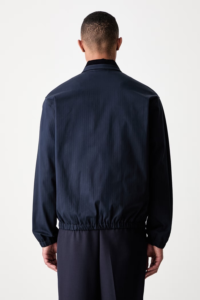 Одежда Drôle de Monsieur демисезонная куртка для мужчин из хлопка с эластаном Le Blouson DrUle PERM.JT180.CO206 тёмно-синий