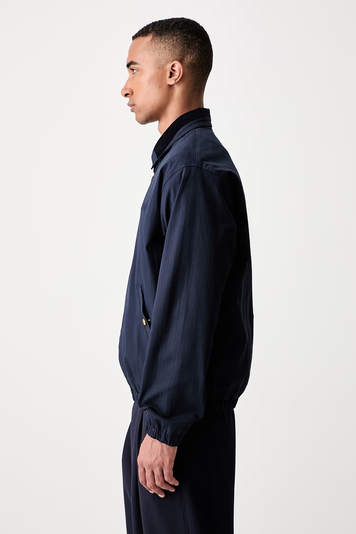 Drôle de Monsieur демисезонная куртка для мужчин из хлопка с эластаном Le Blouson DrUle тёмно-синий PERM.JT180.CO206