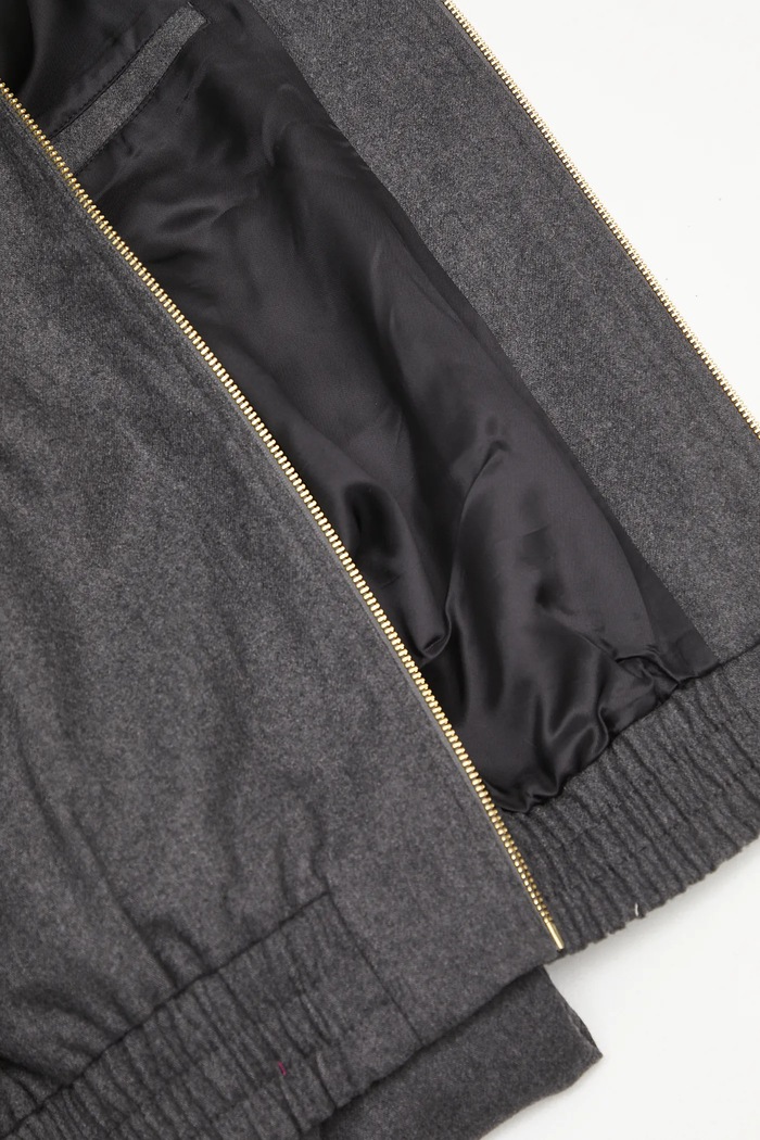 Drôle de Monsieur geacă de lână La Trackjacket Flanelle H.JT234.WV008 gri