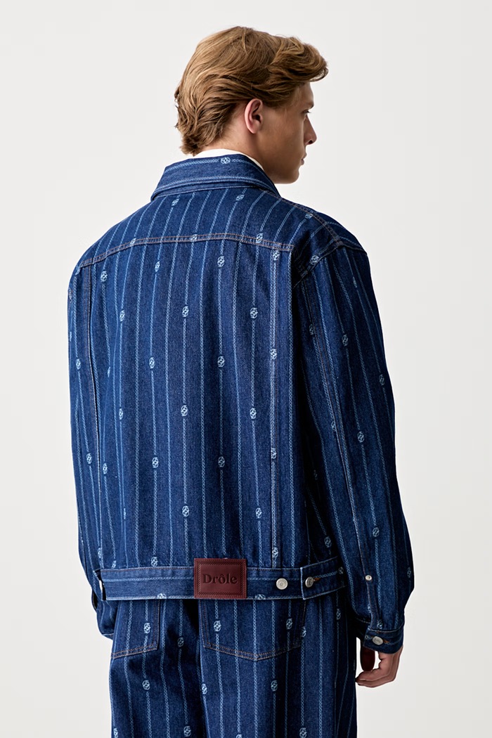 Ρούχα Drôle de Monsieur La veste Denim Monogramme τζιν μπουφάν Ανδρικό I.JT182.CO238 μπλε