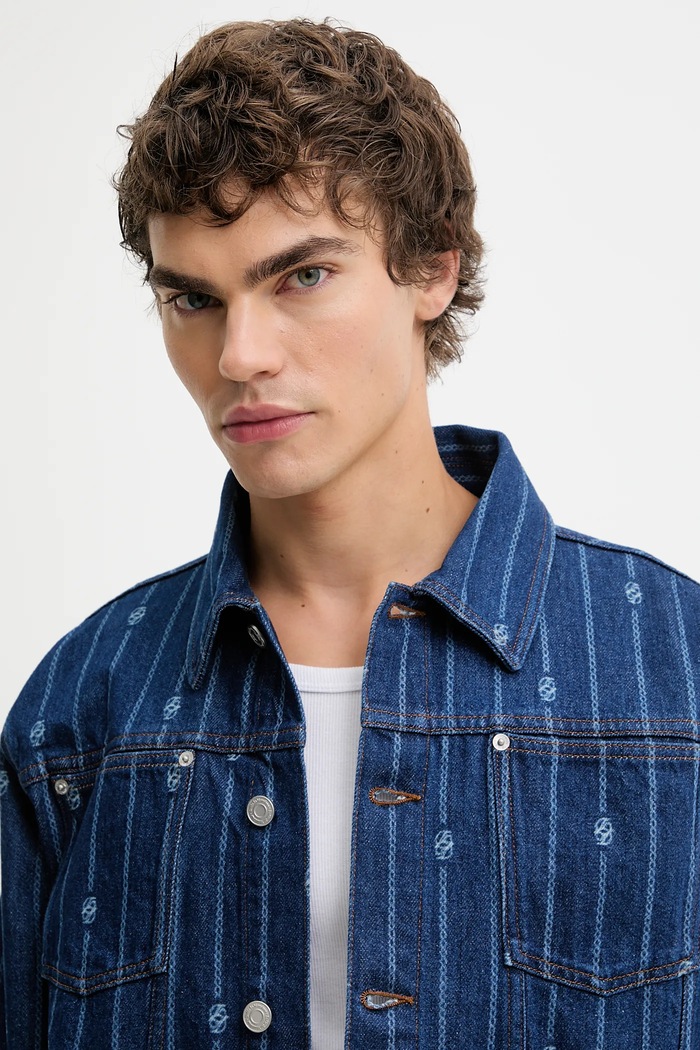 Дънково яке Drôle de Monsieur La veste Denim Monogramme син I.JT182.CO238
