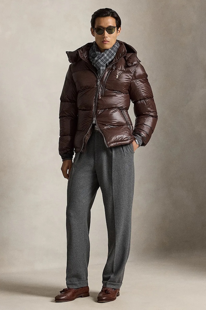 Odzież Polo Ralph Lauren Kurtka pikowana męska 710968281 brązowy
