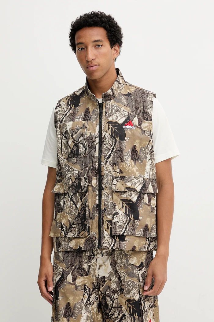 Памучен елек adidas Originals OG Camo Vest без изолация бежов KD6258