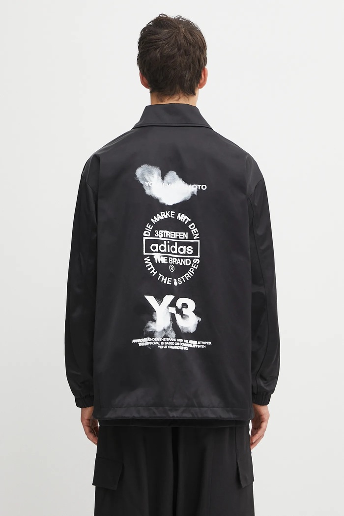 Y-3 kurtka Graphic Coach bez kaptura czarny JW4626