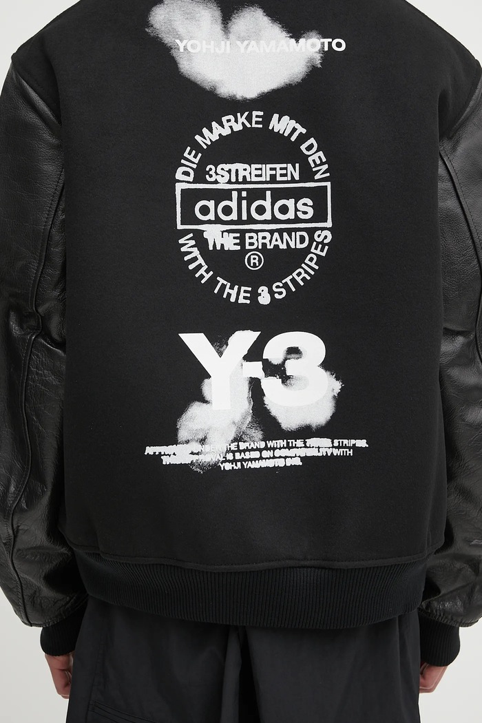 Y-3 bomber jacket with wool Letterman black JX7338