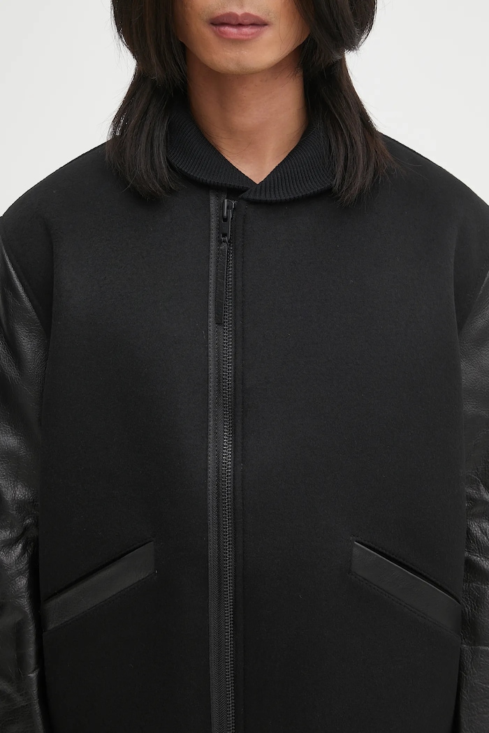 Y-3 bomber jacket with wool Letterman JX7338 black
