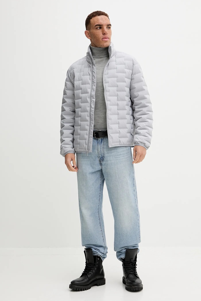 Páperová bunda Calvin Klein LV04LD520G sivá AW25