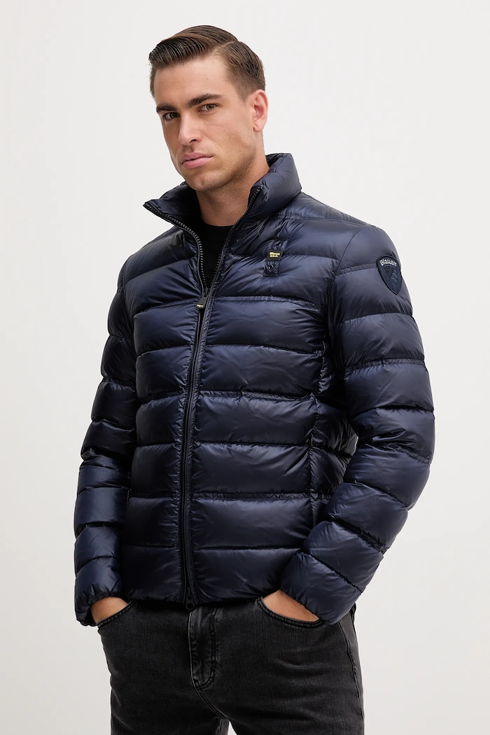Péřová bunda Blauer BELMONT s podšívkou námořnická modř BLUC03090