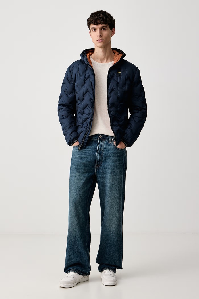 Blauer Kurtka puchowa męska PIERY BLUC03233 granatowy AW26